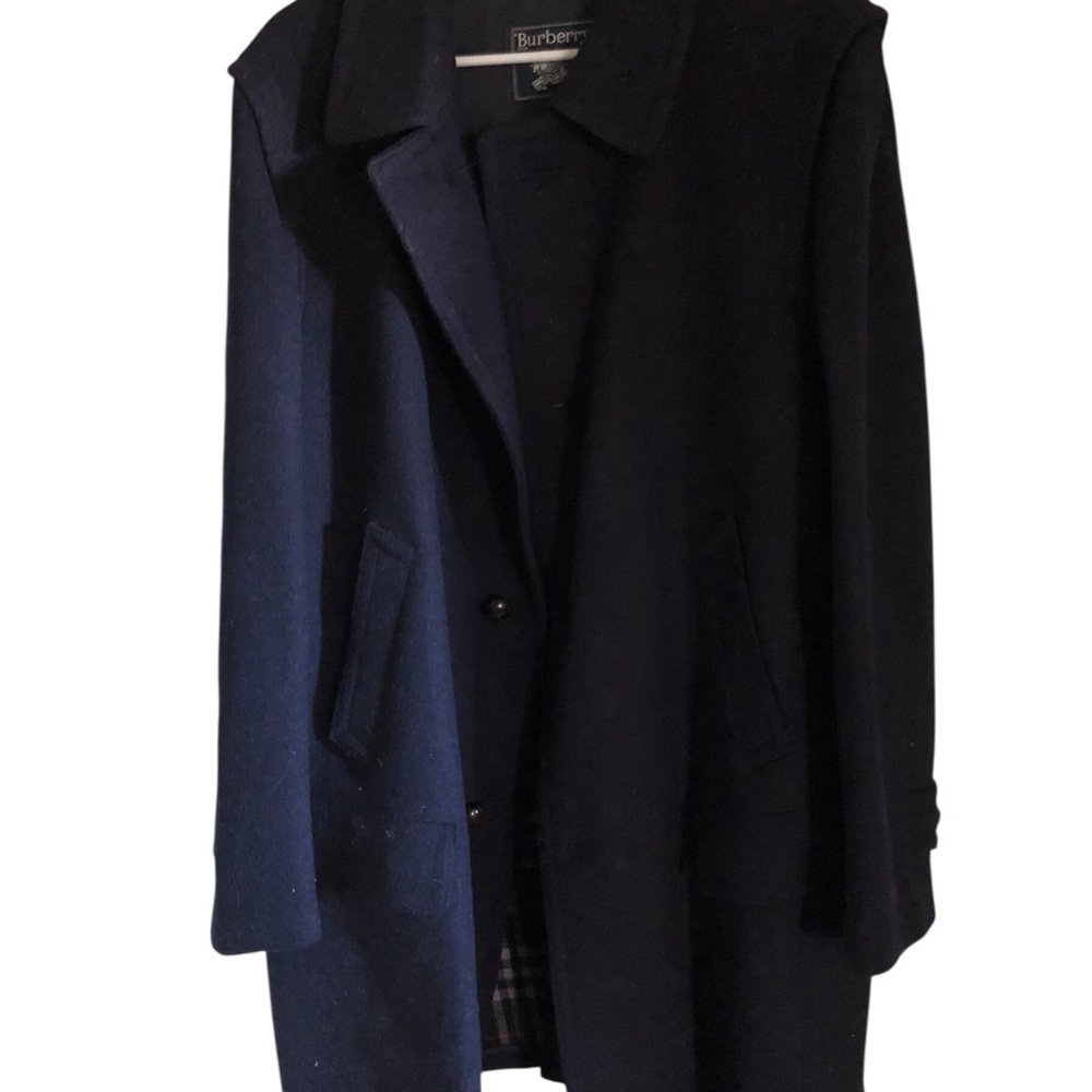 Burberry’s Vintage Navy Single-Breasted Heavy Wool Coat Size L